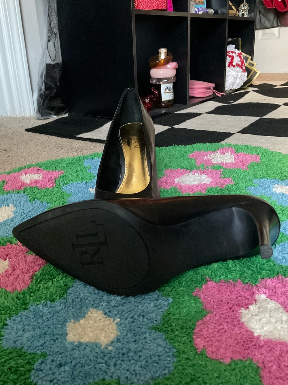 Ralph Lauren Black Pointed-Toe Stiletto Pumps